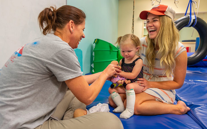 Therapist and patient at Children's Colorado in Broomfield