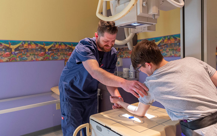 Patient getting an X-ray at Orthopedic Care, Centennial