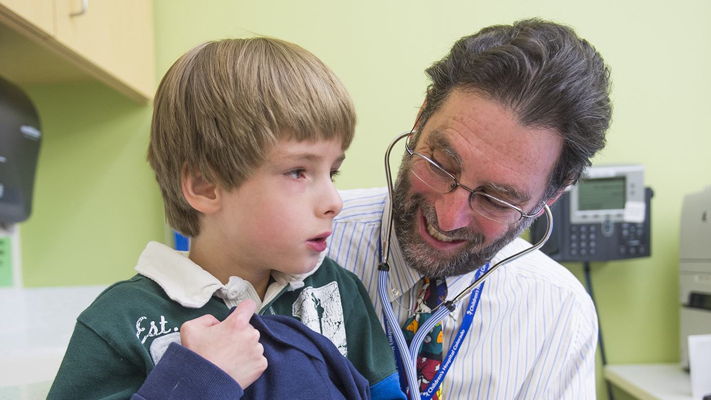 A child is examined at the Inflammatory Bowel Disease Center