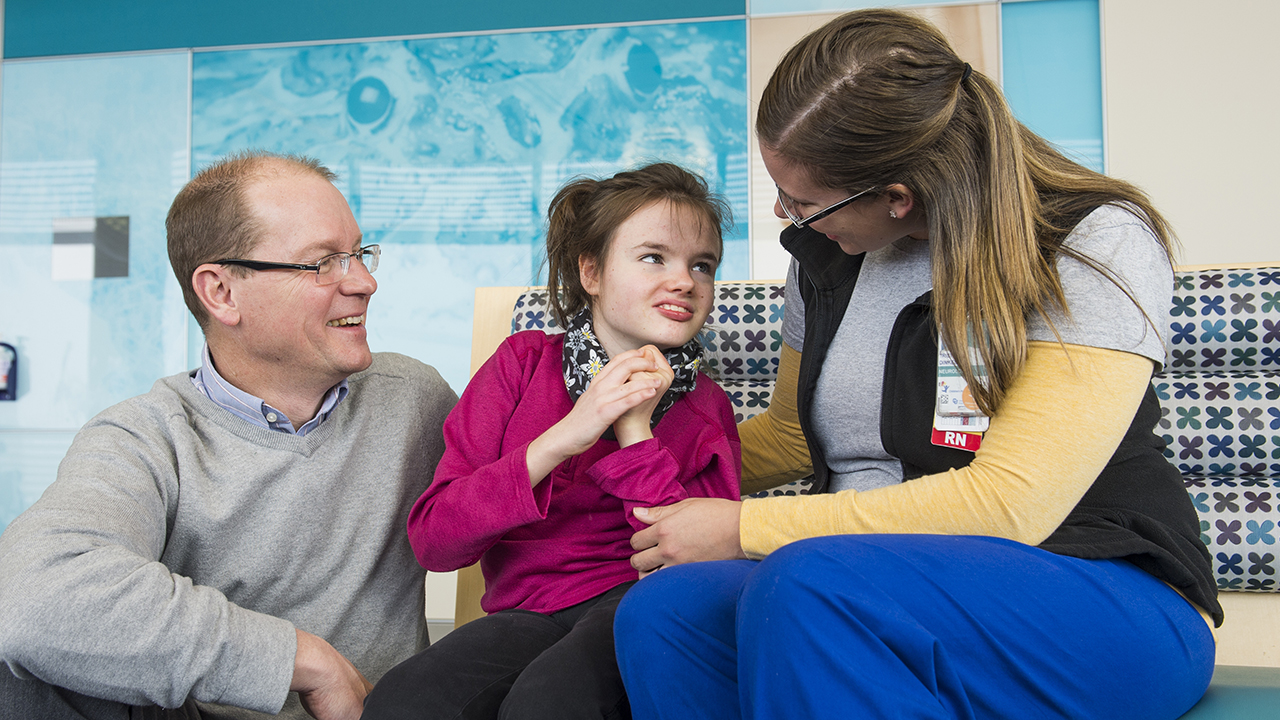 A child visits the Rett Clinic