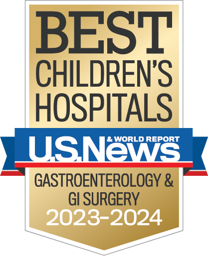 Best Children's Hospital by U.S. News & World Report Gastroenterology 2021-2 Badge